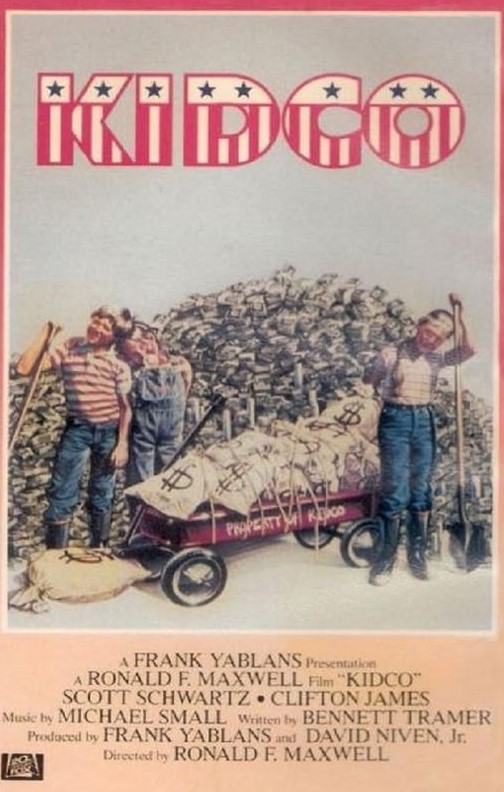 Kidco Movie Poster - Children with wagons stacked with dollar bills